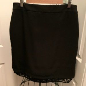 Ann Taylor Black Skirt Lace Trim NWT Size 14